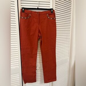 Rust orange copped pants